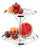 Fruteira Dupla Redonda Cromada 35 x 35 x A28,5cm - Ela Decora