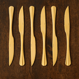 jogo de 6 facas douradas