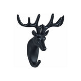 Gancho de Parede Alce em Resina Preto - 17 cm - Ela Decora