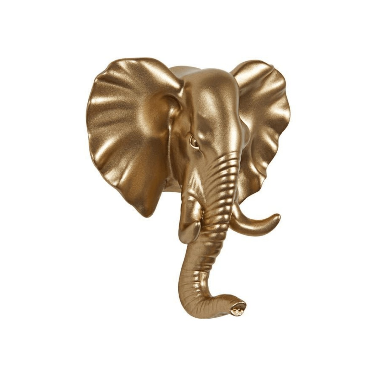 Gancho de Parede Elefante em Resina Dourado - 10,5 cm - Ela Decora