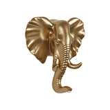 Gancho de Parede Elefante em Resina Dourado - 10,5 cm - Ela Decora