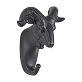 Gancho de Parede Muflão em Resina Fixação Parafuso Preto 12cm - Ela Decora