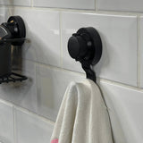 Gancho de Parede Preto Fosco com Ventosa Resistente 10,5cm - Ela Decora