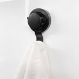 Gancho de Parede Preto Fosco com Ventosa Resistente 10,5cm