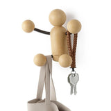 Gancho de Parede Woody Madeira Clara Natural 4 Pontos Umbra - Ela Decora