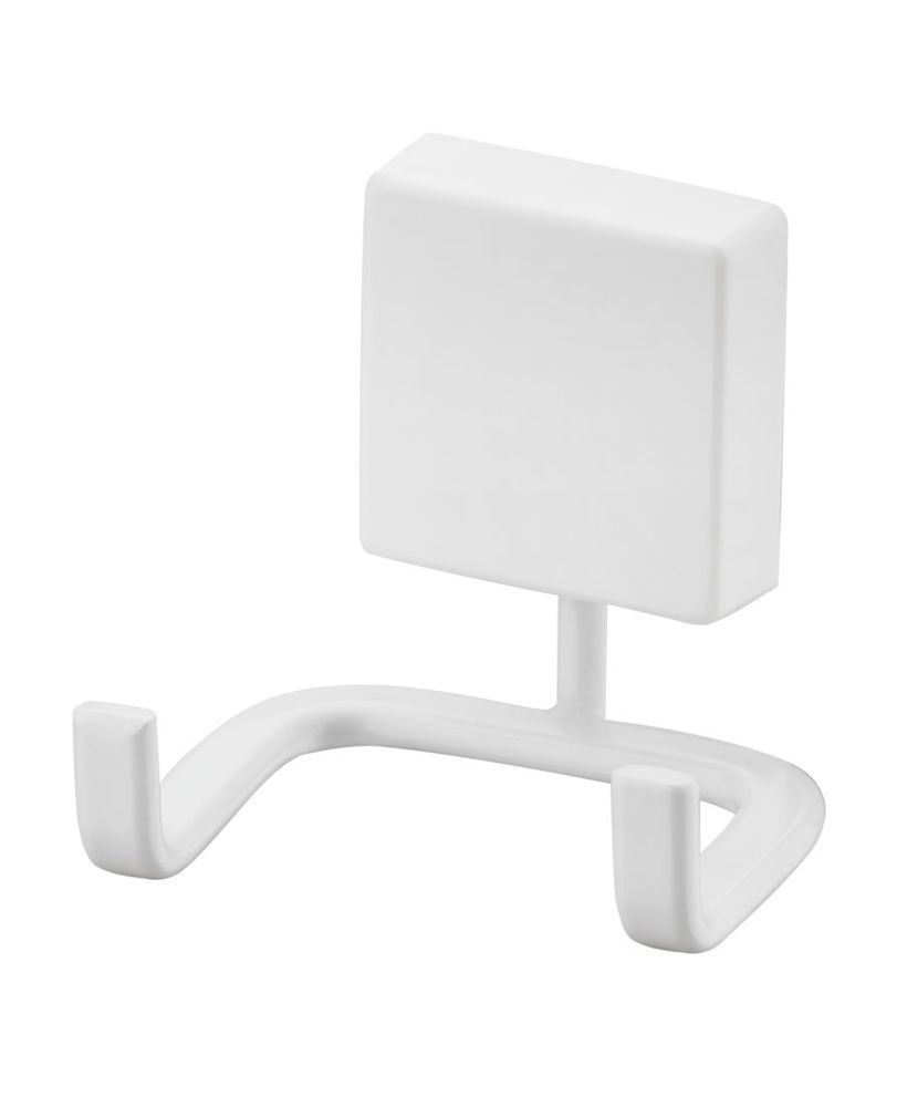 Gancho Duplo com Fixação Parafuso 6,5 cm x 6 cm x 5,5 cm Branco Fosco - Ela Decora