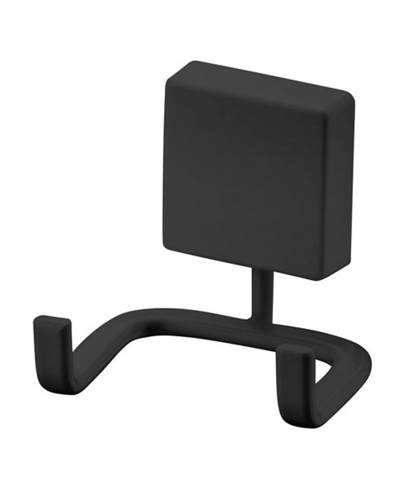 Gancho Duplo com Fixação Parafuso Preto Fosco - Ela Decora