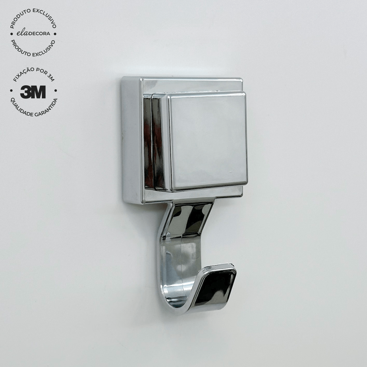 Gancho Multiuso com Fixação 3M Cromado - Ela Decora