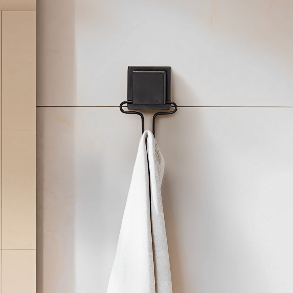 Gancho Multiuso de Parede Fixação Ventosa Preto - Ela Decora