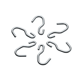 Gancho para Barra Piatina 6 unidades Cromado - Ela Decora