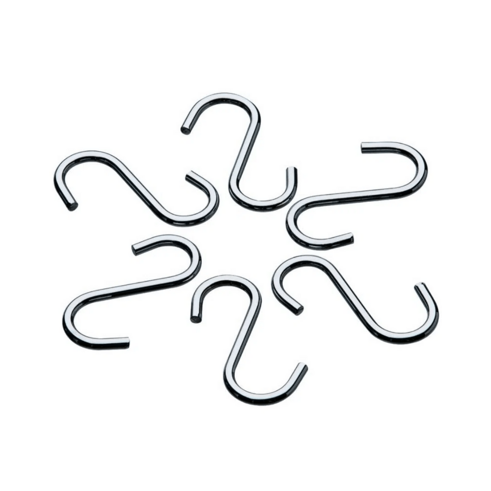 Gancho para Barra Tubular Cromado - 6 Unidades - Ela Decora