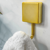 Gancho Porta Toalha Fixação Parafuso Dourado - Ela Decora