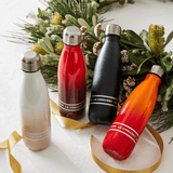 Garrafas térmicas de água para hidratação branco, vermelho, preto e laranja