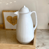 Garrafa Térmica de Plástico Bambu Branco 1 Litro - Ela Decora