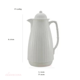 Garrafa Térmica de Plástico Bambu Branco 1 Litro - Ela Decora