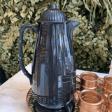 Garrafa Térmica de Plastico e Bambu Preto 1 Litro - Ela Decora