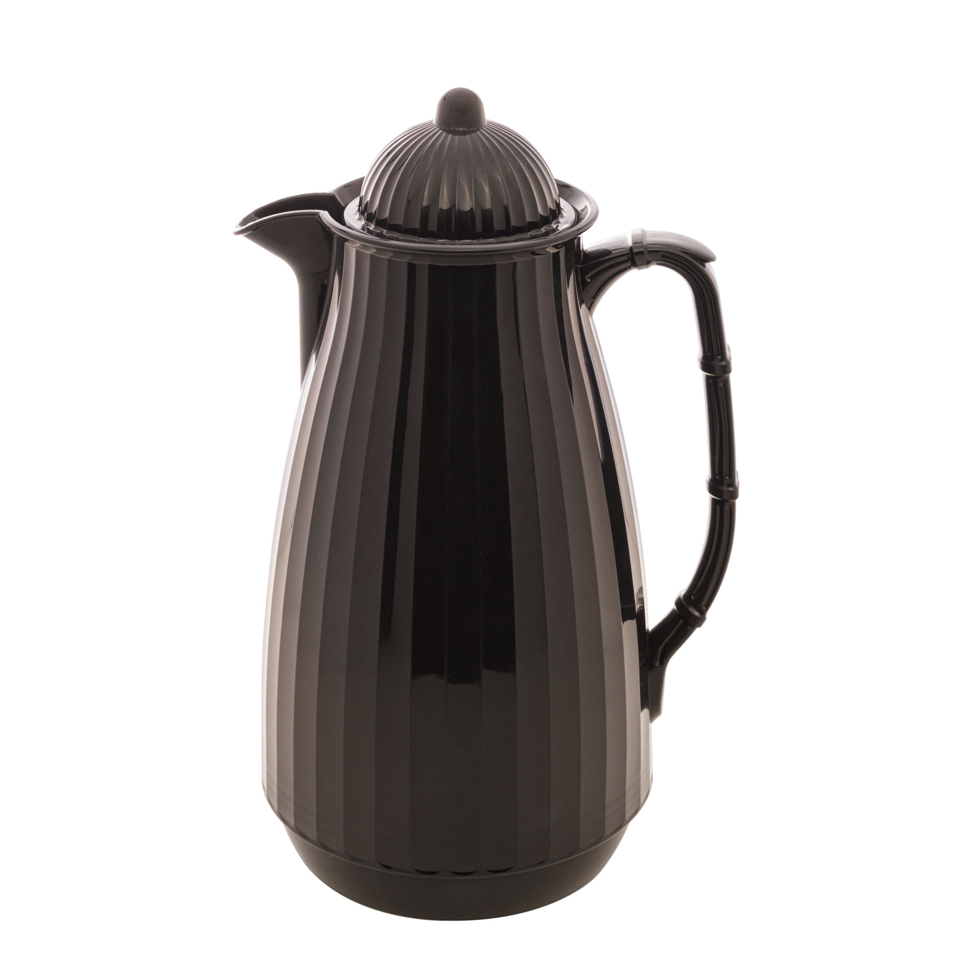 Garrafa Térmica de Plastico e Bambu Preto 1 Litro - Ela Decora