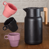 Garrafa Térmica de Plástico Organic Preta 1 Litro - Ela Decora