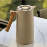 Garrafa Térmica New Nórdica de Plástico Bege 1 Litro - Ela Decora