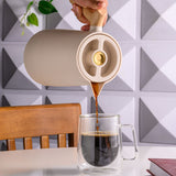 Garrafa Térmica New Nórdica de Plástico Bege 1 Litro - Ela Decora