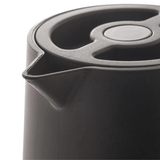 Garrafa Térmica Nórdica com Cabo de Madeira Preta 1 Litro - Ela Decora