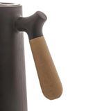 Garrafa Térmica Nórdica com Cabo de Madeira Preta 1 Litro - Ela Decora