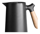 Garrafa Térmica Nórdica com Cabo de Madeira Preta 1 Litro - Ela Decora