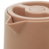 Garrafa Térmica Nórdica em Plástico com Cabo de Madeira Nude 1 Litro - Ela Decora