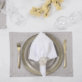 Guardanapo Avulso Coloratta Ponto Ajour com Franjas Branco 50cm - Ela Decora