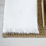 Guardanapo com Franja Coloratta Branco 45cm x 45cm - Ela Decora