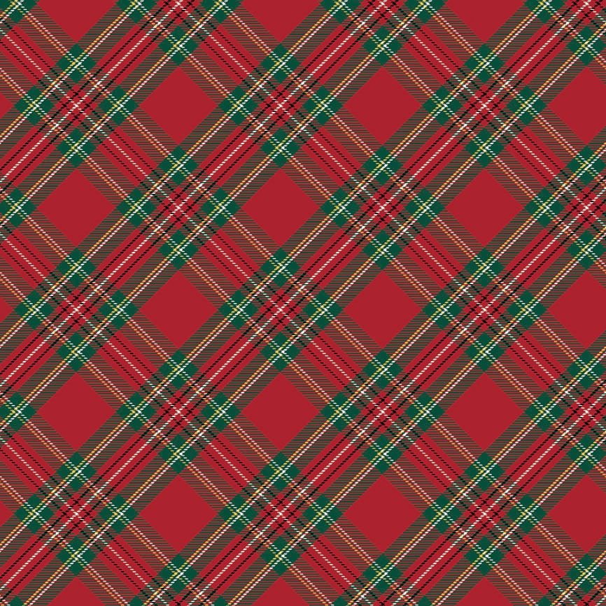 Guardanapo de Algodão Estampado Xadrez 45cm Natal - Ela Decora