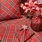 Guardanapo de Algodão Estampado Xadrez 45cm Natal - Ela Decora