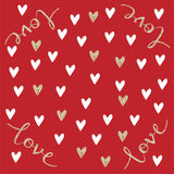 Guardanapo de Algodão Micro Estampado Love Vermelho 45cm - Ela Decora