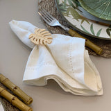 Guardanapo em Tecido 40cm x 40cm Branco Off White - Ela Decora