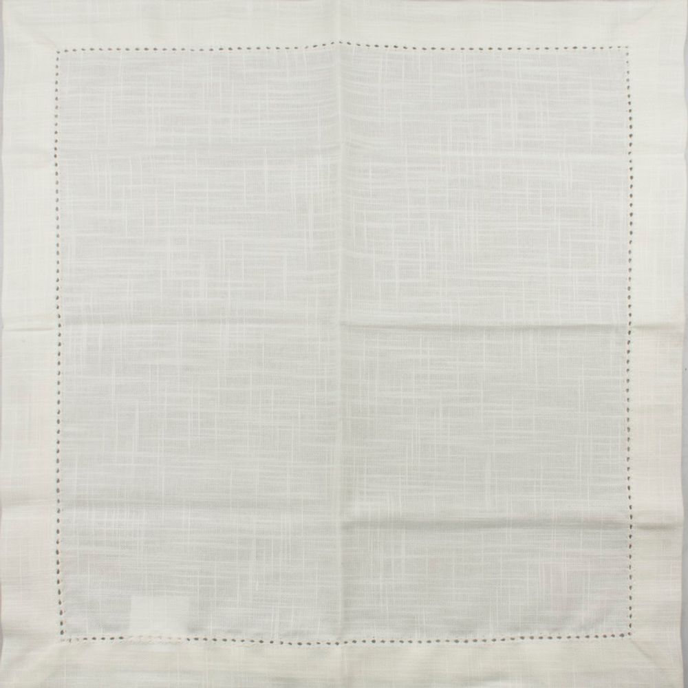 Guardanapo em Tecido 40cm x 40cm Branco Off White - Ela Decora