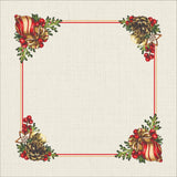 Guardanapo Estampado Bolas de Natal Bege 45cm - Ela Decora