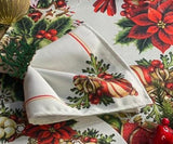 Guardanapo Estampado Bolas de Natal Bege 45cm - Ela Decora