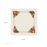 Guardanapo Estampado Bolas de Natal Bege 45cm - Ela Decora