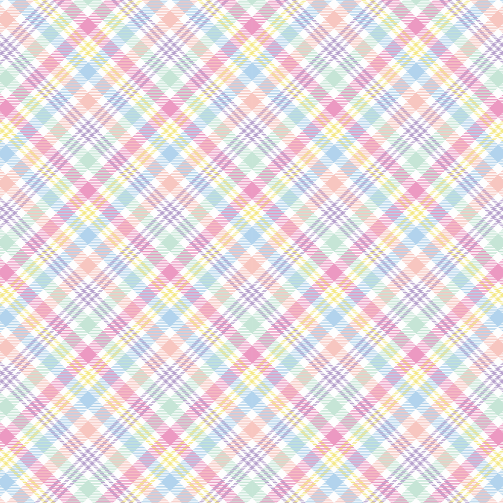 Guardanapo Estampado Xadrez Páscoa Colorido 45cm - Ela Decora