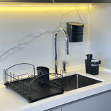 Suporte Com Lixeira De Fixacao Ventosa Preto Fosco 2,5 Litros