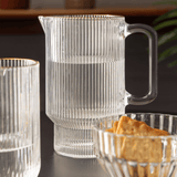 Jarra de Cristal com Fio de Ouro 900ml Lines - Ela Decora