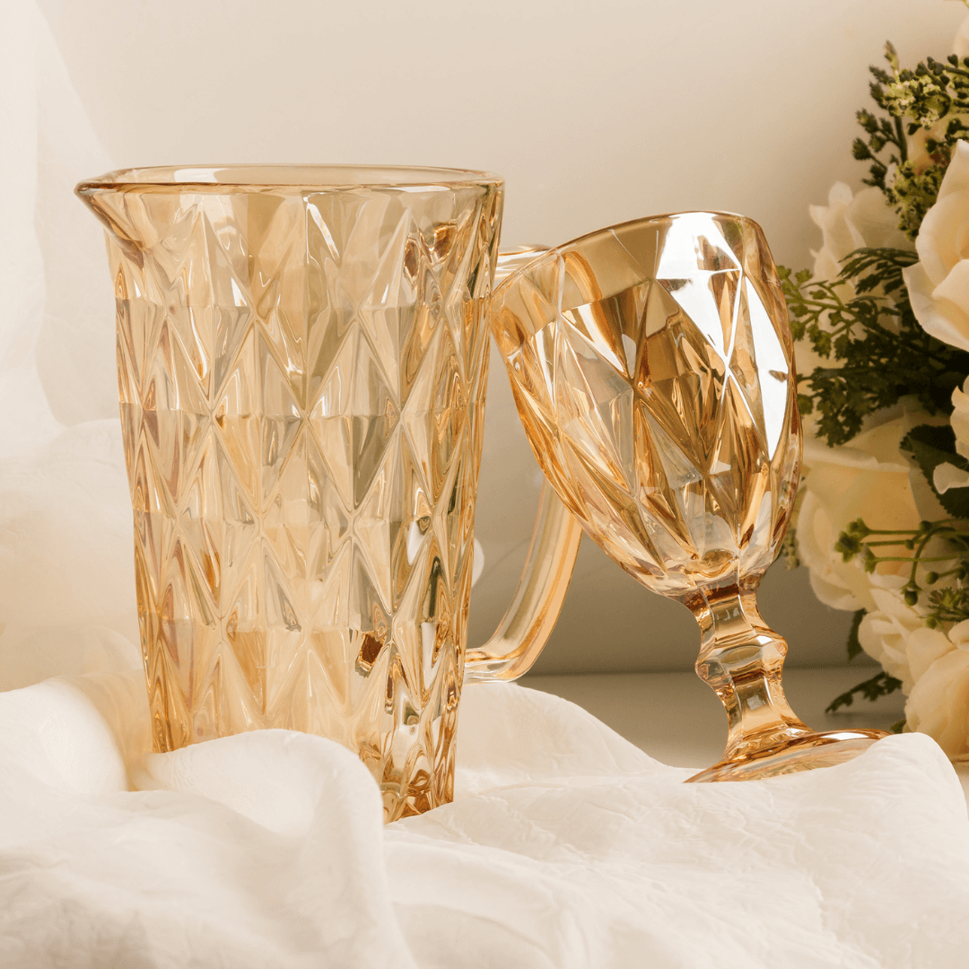 Jarra de Vidro Âmbar Metalizado 1 Litro - Ela Decora