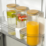 Jarra de Vidro com Tampa de Bambu Doppio 1,2L - Ela Decora