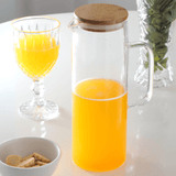 Jarra de Vidro com Tampa de Bambu Doppio 1,2L - Ela Decora