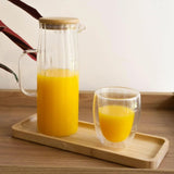 Jarra de Vidro com Tampa em Bambu 1,1L - Ela Decora