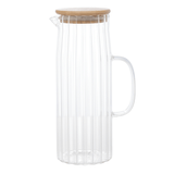 Jarra de Vidro com Tampa em Bambu 1,1L - Ela Decora