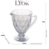 Jarra de Vidro Diamond Transparente - 1,1 Litros - Ela Decora