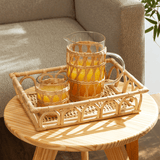 Jarra de Vidro e Fibra Natural 1 Litros - Ela Decora