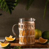 Jarra de Vidro e Fibra Natural 1 Litros - Ela Decora
