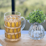 Jarra de Vidro e Fibra Natural 1 Litros - Ela Decora